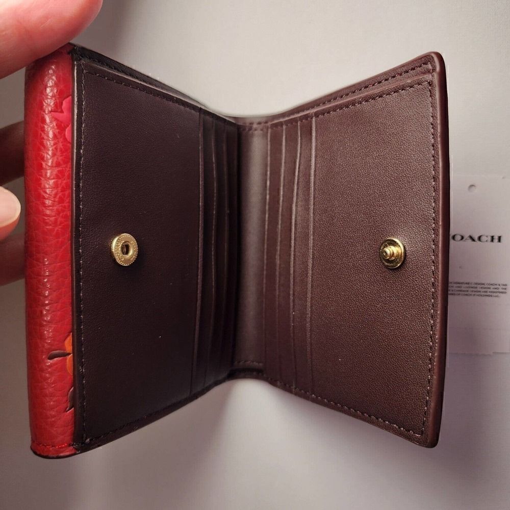 NWT Coach CE669 Small Morgan Wallet With Peony Print - Picture 3 of 4